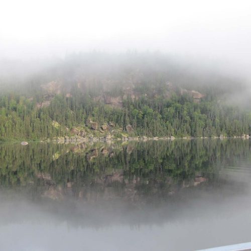 lake and reflection of mountain