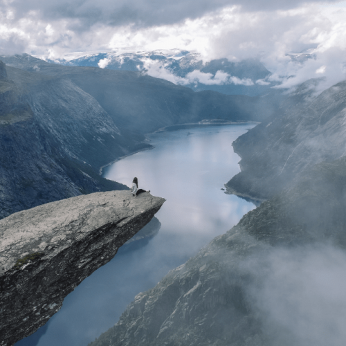 Overlooking the mountain and river